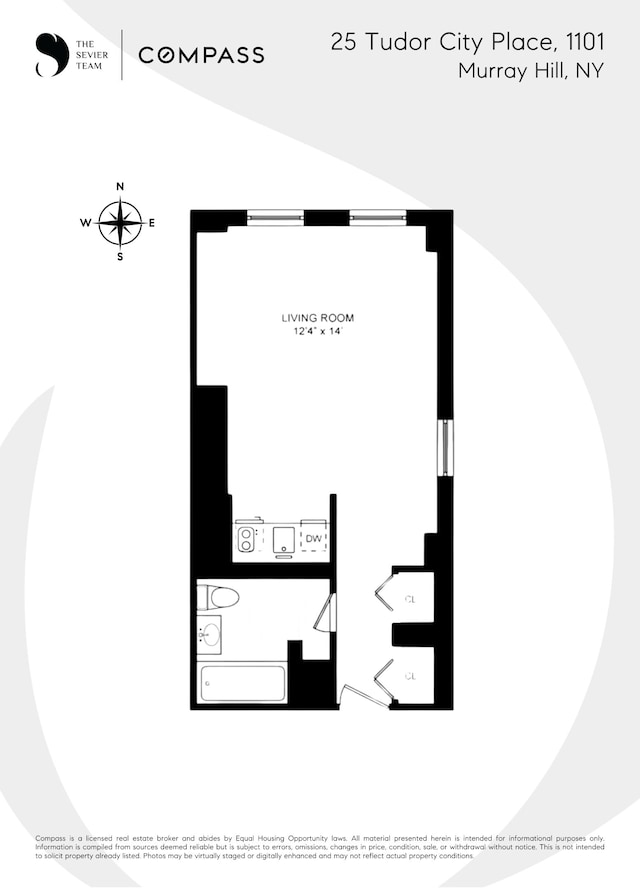 25 Tudor City Pl Unit 1101, New York City, NY 10017 - floor plan / room layout