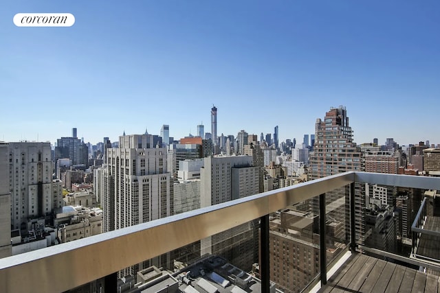 balcony with a view of city