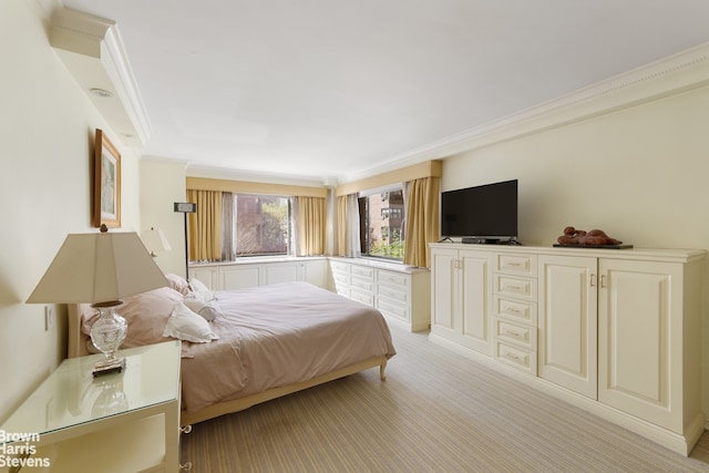40 E 80th St Unit 3A, New York City, NY 10021 - bedroom featuring light carpet and ornamental molding