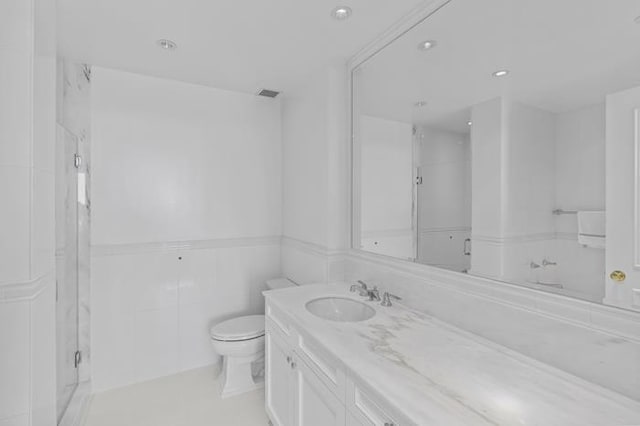 200 Riverside Blvd Unit 30-B, New York City, NY 10069 - bathroom featuring vanity, a stall shower, and recessed lighting