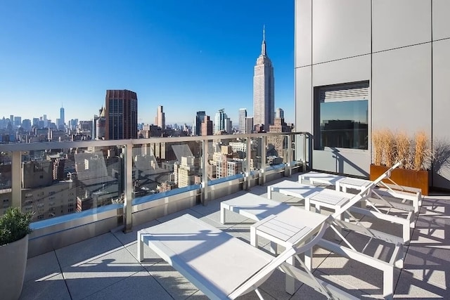 balcony featuring a city view