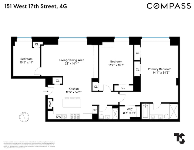 151 W 17th St Unit 4G, New York City, NY 10011 - floor plan / room layout