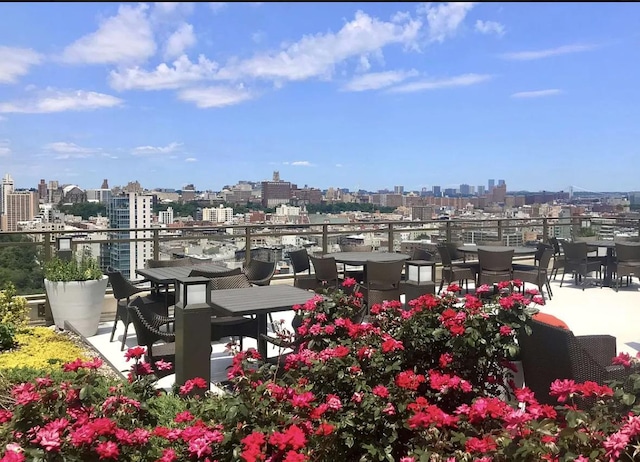 view of patio featuring a city view
