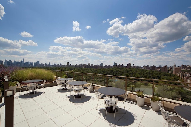 1280 5th Ave Phg, Phg, New York City, NY 10029 - view of patio featuring a view of skyline and outdoor dining area