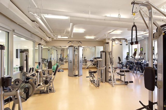 gym with visible vents