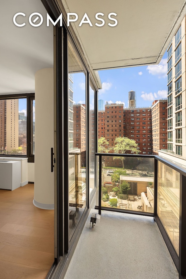 balcony with a view of city