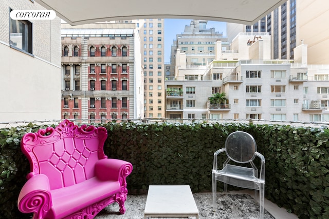 balcony with a city view