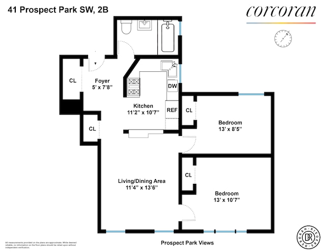 41 Prospect Park SW Unit 2B, New York City, NY 11215 - property floor plan