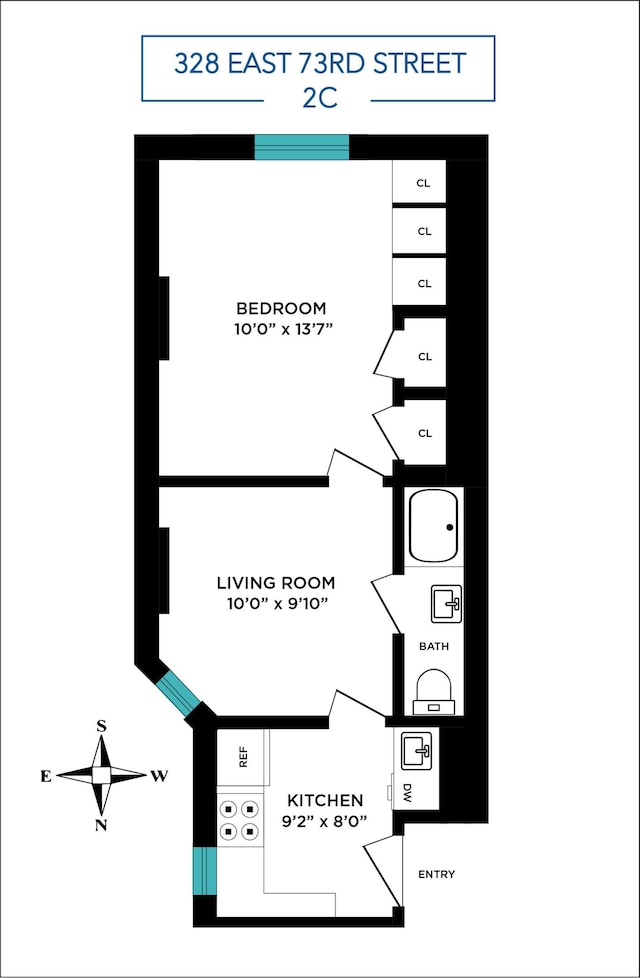 328 E 73rd St Unit 2C, New York City, NY 10021 - property floor plan