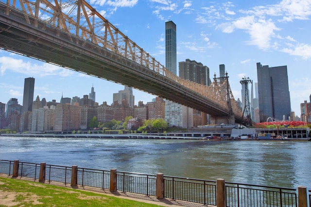 575 Main St Unit 1611, New York City, NY 10044 - water view with a view of skyline and a notable bridge