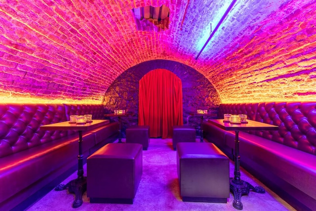 364 Manhattan Ave Unit 1-G, New York City, NY 11211 - wine cellar with brick ceiling, lofted ceiling, and arched walkways