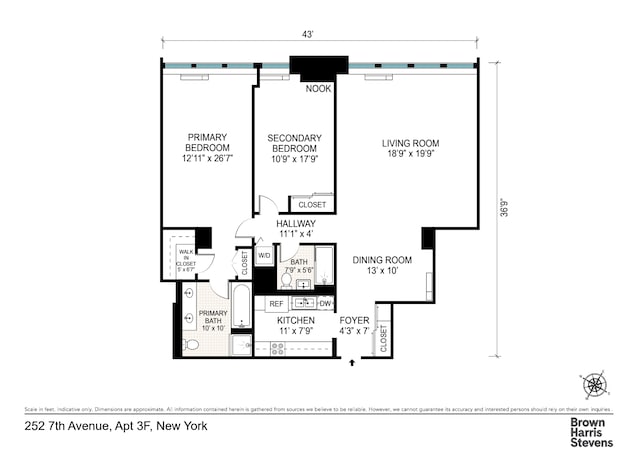 252 7th Ave Unit 3F, New York City, NY 10001 - view of floor plan / room layout