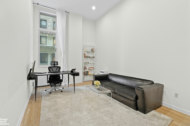 252 7th Ave Unit 3F, New York City, NY 10001 - office area with wood finished floors and recessed lighting