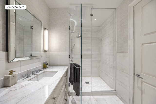 30 Park Pl Unit 68A, New York City, NY 10007 - bathroom with vanity and a shower stall
