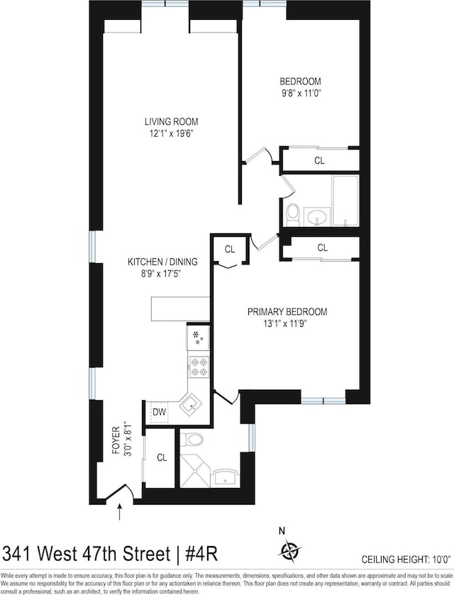 341 W 47th St Unit 4R, New York City, NY 10036 - room layout