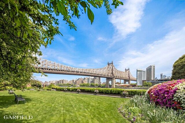 15 Sutton Place, New York City, NY 10022 - view of property's community with a lawn and a view of city