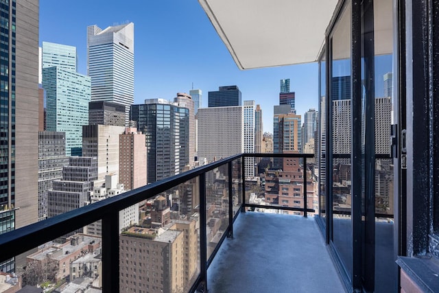 balcony with a skyline view