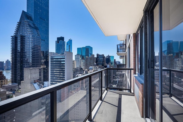 balcony with a skyline view