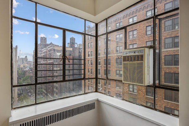 detailed view of a view of city and radiator heating unit