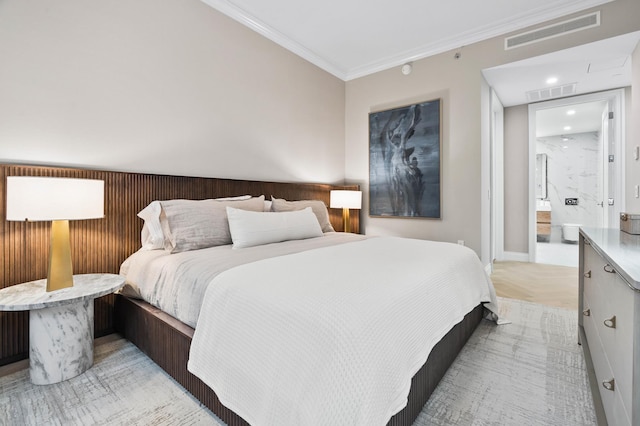 78-29 Austin St Unit Th-1, New York City, NY 11375 - bedroom with crown molding, connected bathroom, and recessed lighting