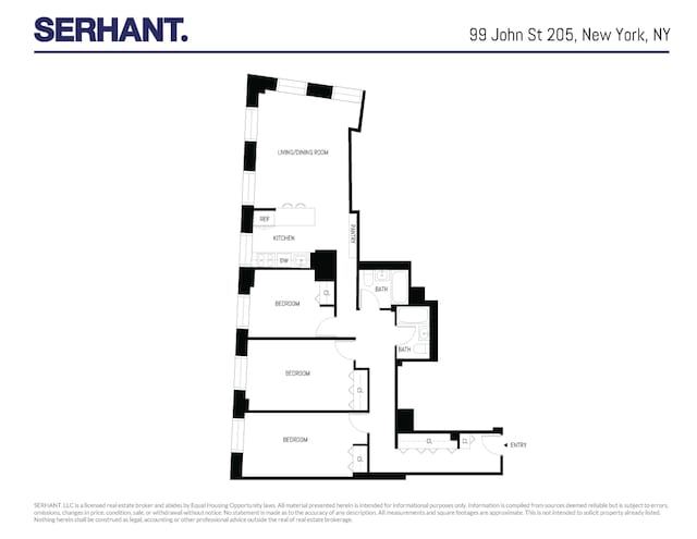 99 John St Unit 205, New York City, NY 10038 - room layout