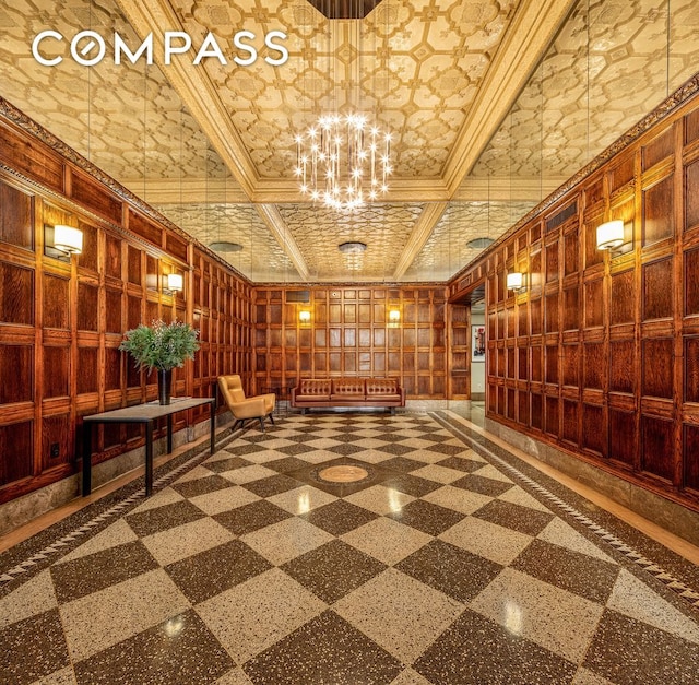 common area with ornamental molding