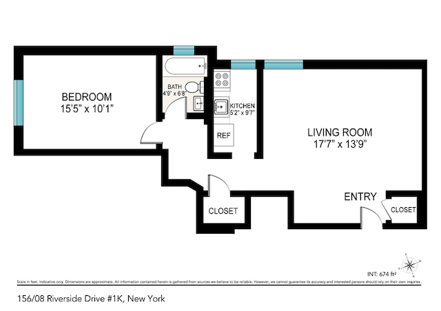 156-08 Riverside Dr W Unit 1K, New York City, NY 10032 - view of floor plan / room layout