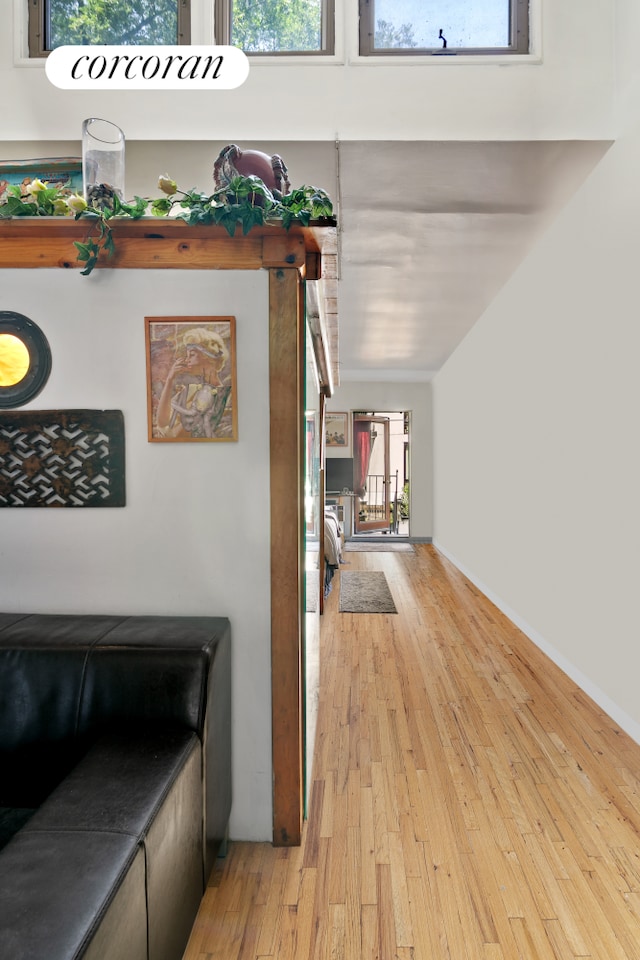 hall featuring light wood-style floors