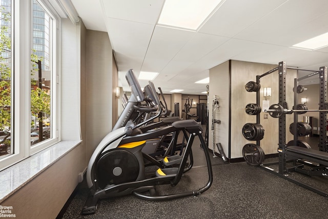 250 E 53rd St Unit 1502, New York City, NY 10022 - gym with healthy amount of natural light