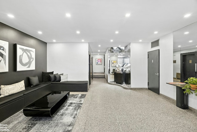 common area with recessed lighting