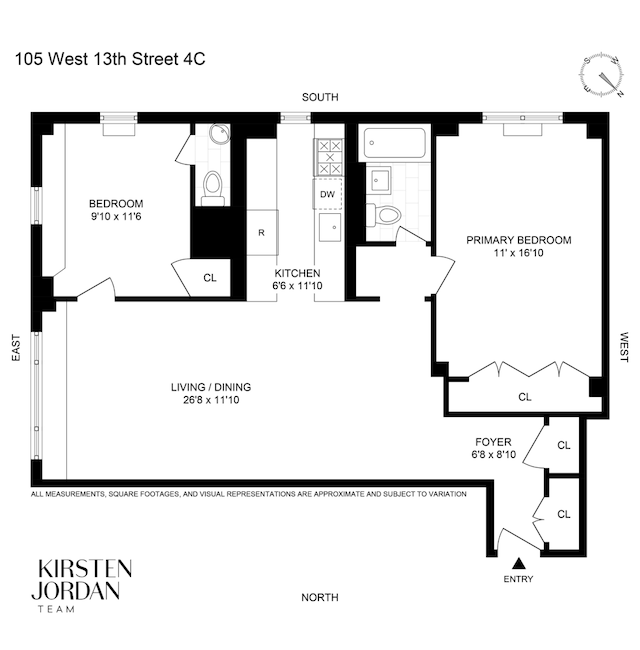 105 W 13th St Unit 4C, New York City, NY 10011 - floor plan / room layout
