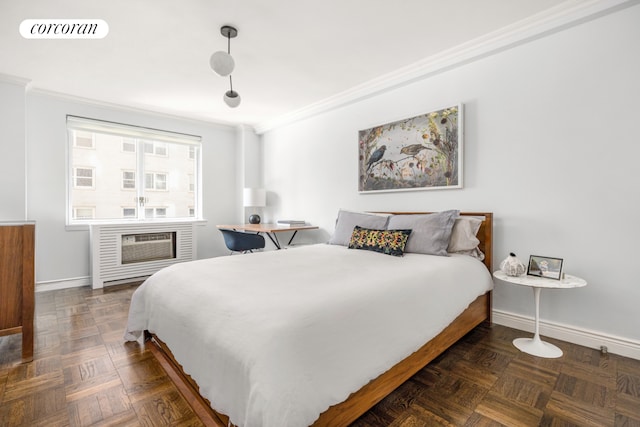 105 W 13th St Unit 4C, New York City, NY 10011 - bedroom featuring crown molding and baseboards