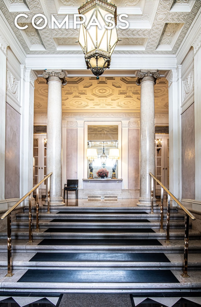 907 5th Ave Unit 4F, New York City, NY 10021 - stairway with ornate columns
