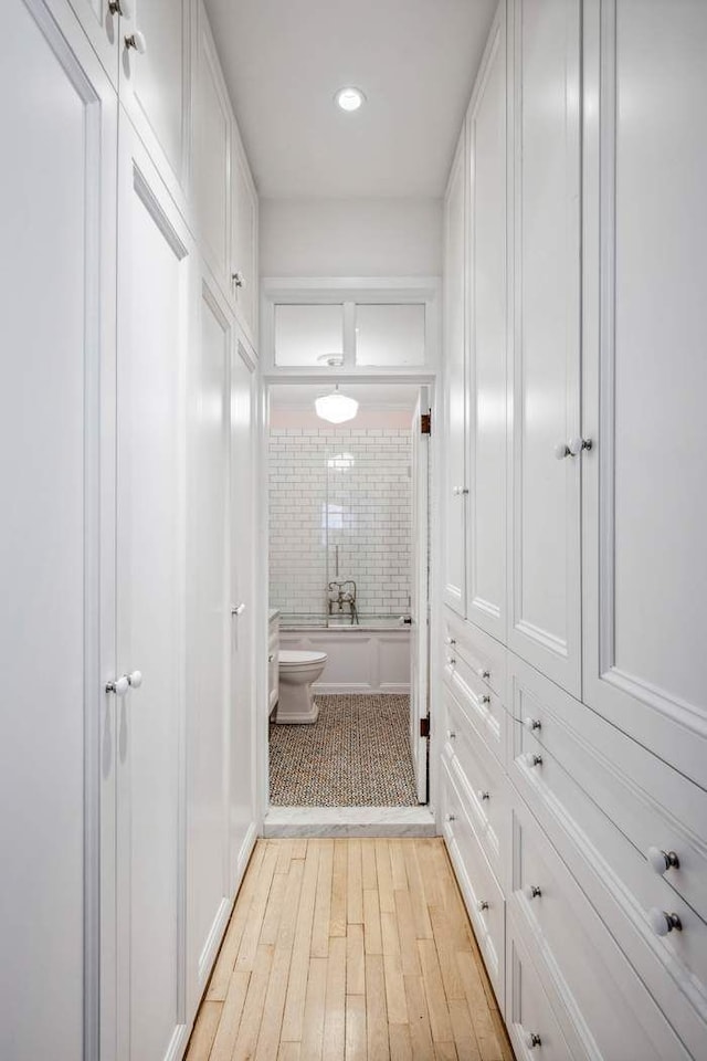 149 E 18th St Unit 2, New York City, NY 10003 - hallway featuring light wood-style floors and recessed lighting