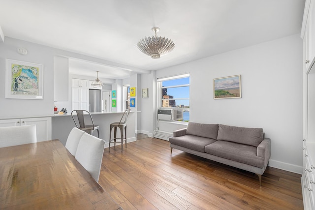 755 W End Ave Unit 15C, New York City, NY 10025 - living area featuring hardwood / wood-style flooring and baseboards