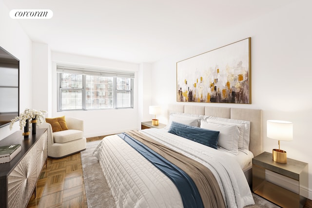 300 E 40th St Unit 10N, New York City, NY 10016 - bedroom with baseboards