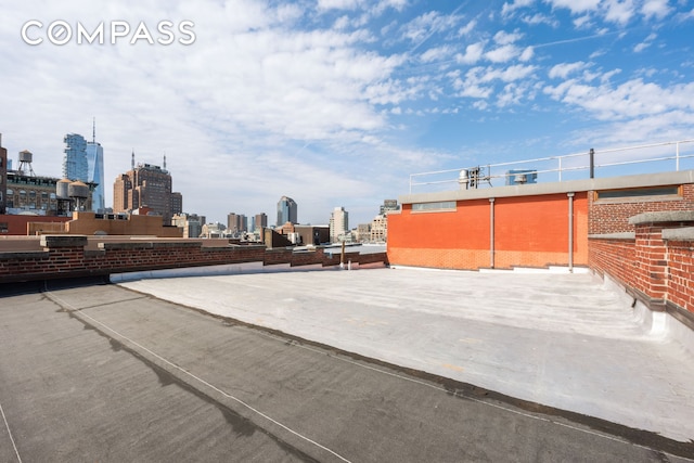 view of patio featuring a view of skyline