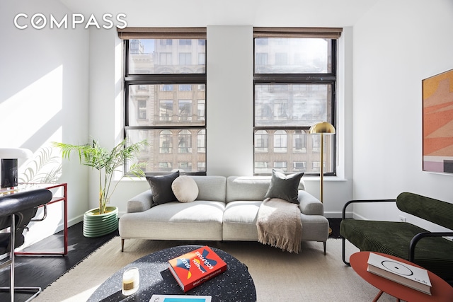 living room with baseboards
