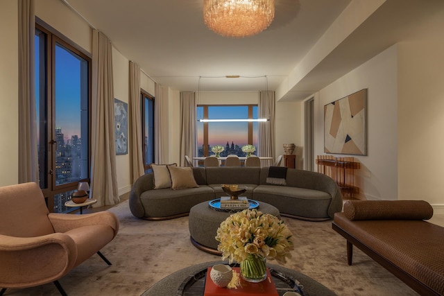 view of carpeted living room