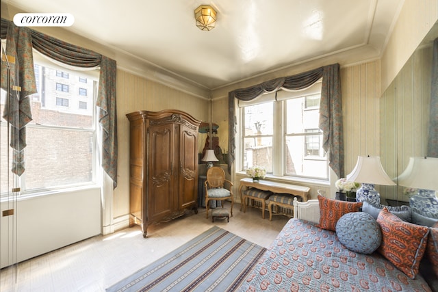 bedroom featuring ornamental molding