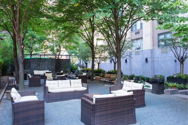 201 W 70th St Unit 26G, New York City, NY 10023 - view of patio / terrace with an outdoor hangout area