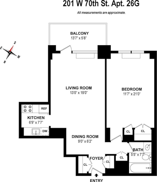 201 W 70th St Unit 26G, New York City, NY 10023 - property floor plan