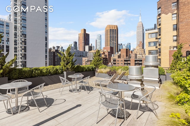 210 E 36th St Phc, Phc, New York City, NY 10016 - deck featuring a view of skyline and outdoor dining area
