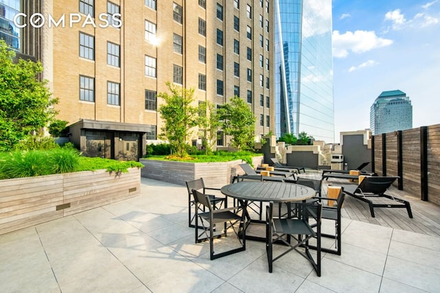 100 Barclay St Unit 20D, New York City, NY 10007 - view of patio / terrace with outdoor dining area