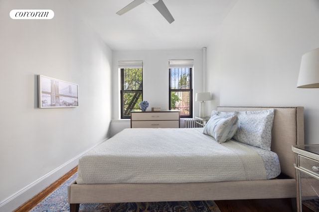157 Kane St Unit 3, New York City, NY 11231 - bedroom featuring wood finished floors, baseboards, and a ceiling fan