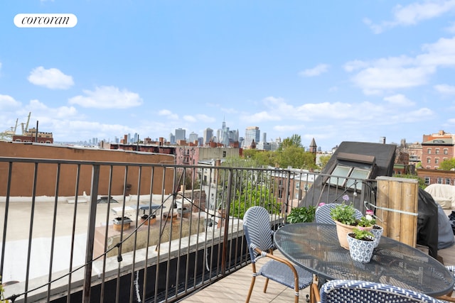 157 Kane St Unit 3, New York City, NY 11231 - balcony featuring a skyline view and outdoor dining space