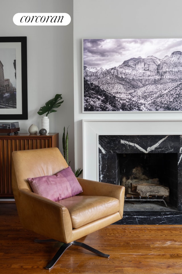 157 Kane St Unit 3, New York City, NY 11231 - living area with a high end fireplace and wood finished floors