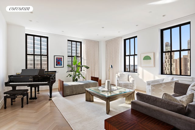 100 Barclay St Unit 20B, New York City, NY 10007 - living room featuring baseboards