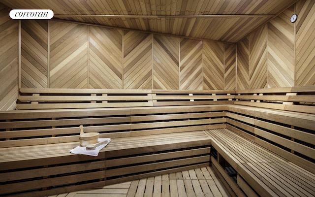 100 Barclay St Unit 20B, New York City, NY 10007 - sauna with wooden ceiling and wooden walls