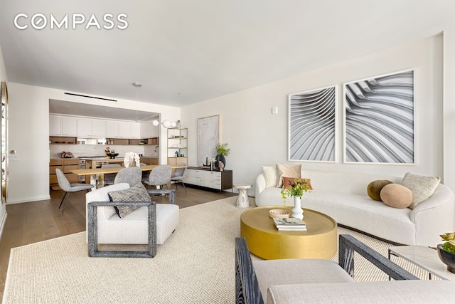 250 W 96th St Unit 6A, New York City, NY 10025 - living room with dark wood finished floors